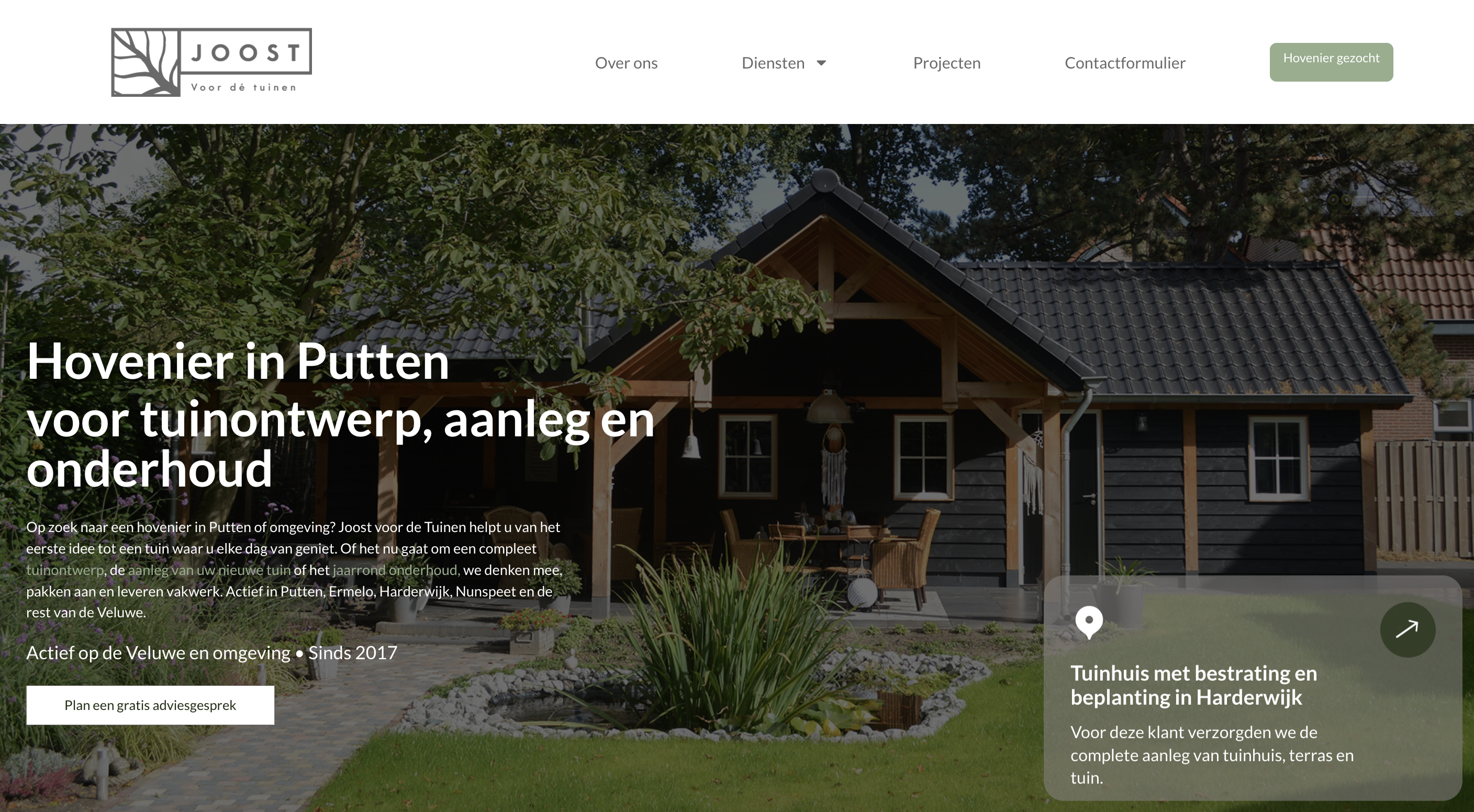 Homepage Joost voor de Tuinen